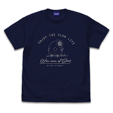 佐佐木與文鳥小嗶 (加大)「小嗶」深藍色 T-Shirt Pichan T-Shirt /NAVY-XL【Sasaki and Peeps】