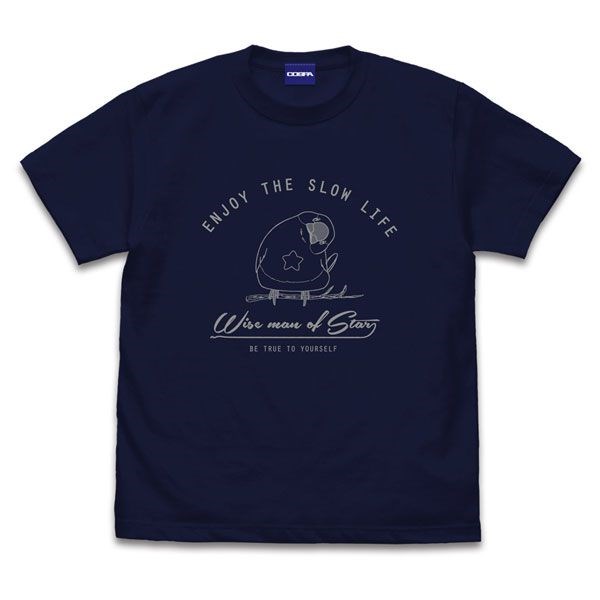佐佐木與文鳥小嗶 : 日版 (大碼)「小嗶」深藍色 T-Shirt