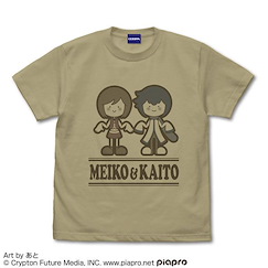 VOCALOID系列 : 日版 (大碼)「KAITO + MEIKO」あと氏 深卡其色 T-Shirt