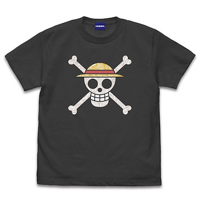 海賊王 (細碼)「草帽海賊團」海賊旗 墨黑色 T-Shirt Strawhat Pirate Flag Paisley T-Shirt /SUMI-S【One Piece】