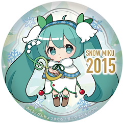 VOCALOID系列 : 日版 「初音未來」SNOW MIKU 2024 15周年紀念 2015 Ver. 76mm 徽章
