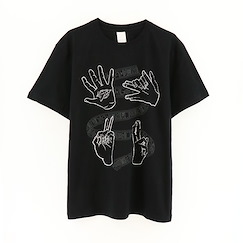 咒術迴戰 : 日版 (大碼) 手形圖案 黑色 T-Shirt