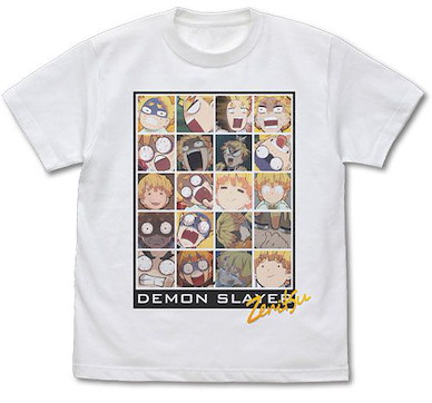 鬼滅之刃 (大碼)「我妻善逸」の各種表情 白色 T-Shirt Zenitsu Agatsuma Full Color T-Shirt /WHITE-L【Demon Slayer: Kimetsu no Yaiba】