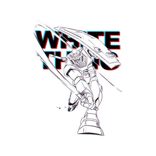 機動戰士高達系列 : 日版 (細碼)「高達光束軍刀」白色 T-Shirt