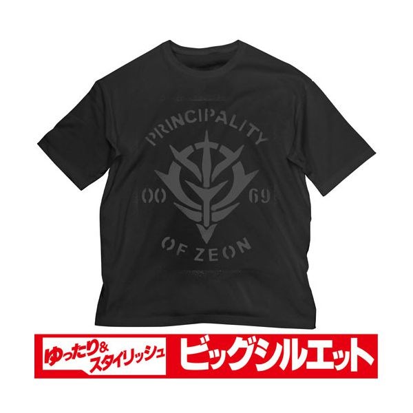 機動戰士高達系列 : 日版 (大碼)「自護公國」半袖 黑色 T-Shirt