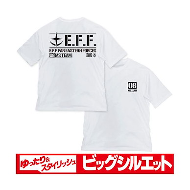 機動戰士高達系列 (加大)「第08MS小隊 E.F.F.」半袖 白色 T-Shirt Big Silhouette T-Shirt /WHITE-XL【Mobile Suit Gundam Series】