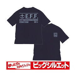 機動戰士高達系列 (加大)「第08MS小隊 E.F.F.」半袖 深藍色 T-Shirt Big Silhouette T-Shirt /NAVY-XL【Mobile Suit Gundam Series】