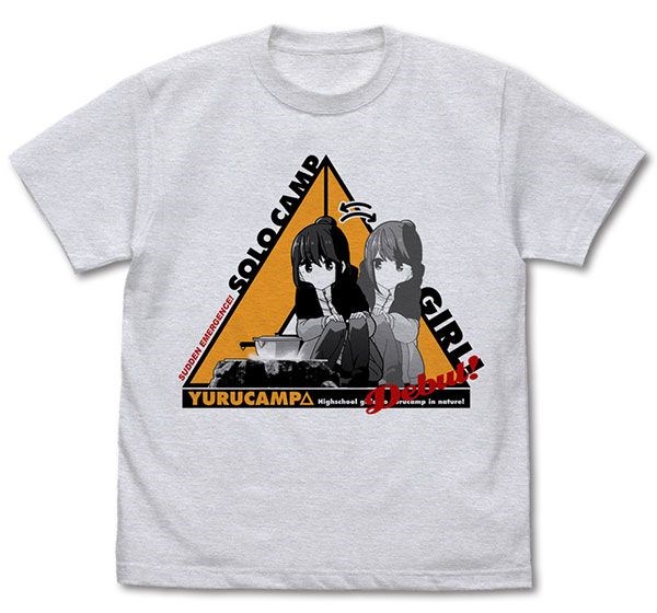 搖曳露營△ : 日版 (細碼)「志摩凜」Solo Camp 霧灰 T-Shirt