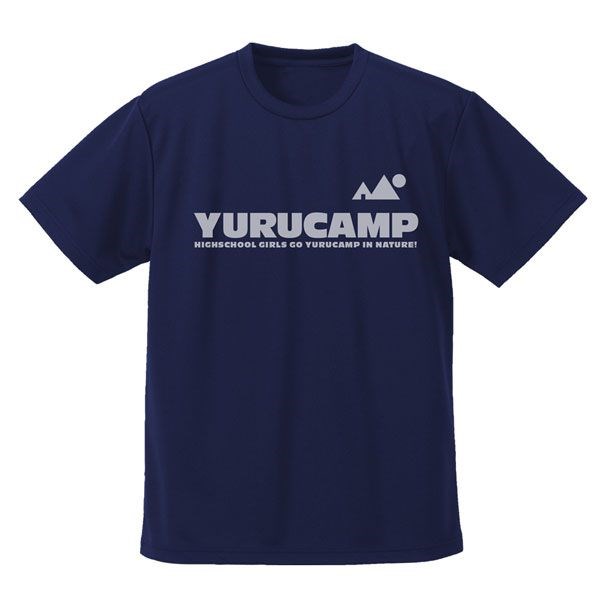 搖曳露營△ : 日版 (細碼)「YURUCAMP」吸汗快乾 深藍色 T-Shirt