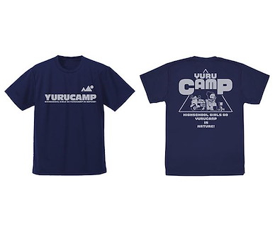 搖曳露營△ (大碼)「YURUCAMP」吸汗快乾 深藍色 T-Shirt Dry T-Shirt Ver.2.0 /NAVY-L【Laid-Back Camp】
