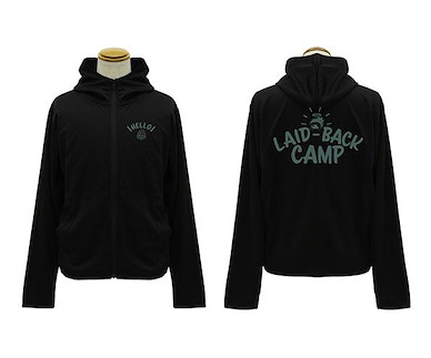 搖曳露營△ (大碼)「LAID-BACK CAMP」黑色 薄身 外套 Light Dry Hoodie Ver.2.0/BLACK-L【Laid-Back Camp】