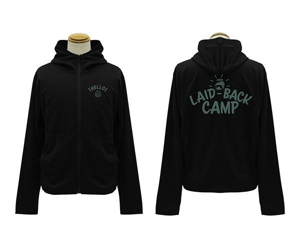 搖曳露營△ : 日版 (加大)「LAID-BACK CAMP」黑色 薄身 外套