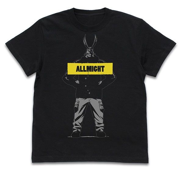 我的英雄學院 : 日版 (細碼)「All Might」冰雪節 Ver. 黑色 T-Shirt