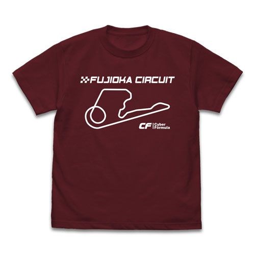 高智能方程式 : 日版 (細碼)「富士岡賽車場」酒紅色 T-Shirt