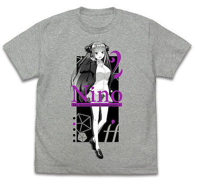 五等分的新娘 (細碼)「中野二乃」混合灰色 T-Shirt Nino Nakano T-Shirt SS /MIX GRAY-S【The Quintessential Quintuplets】
