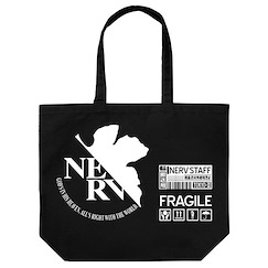 新世紀福音戰士 「NERV」黑色 大容量 手提袋 Nerv Large Tote Bag /BLACK【Neon Genesis Evangelion】