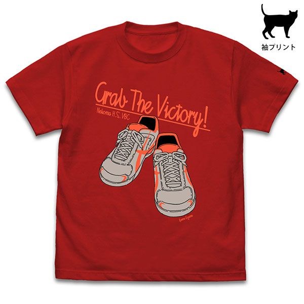 排球少年!! : 日版 (大碼)「孤爪研磨」鞋子 紅色 T-Shirt