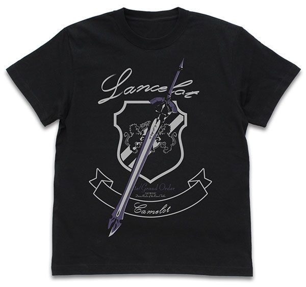 Fate系列 : 日版 (大碼)「Saber (Lancelot)」-神聖圓桌領域- 黑色 T-Shirt