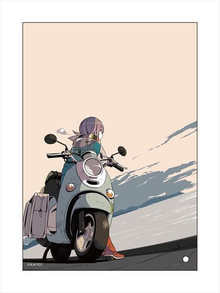 搖曳露營△ : 日版 「志摩凜」SEASON2 騎著摩托車 小型亞克力藝術板