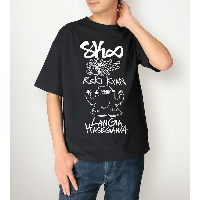SK∞ : 日版 (加大)「曆 + 馳河藍加」半袖 黑色 T-Shirt