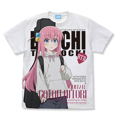 孤獨搖滾 (細碼)「後藤一里」街頭時尚 Ver. 全彩 白色 T-Shirt Anime New Illustration Hitori Gotoh Full Graphic T-Shirt Street Fashion Ver. /WHITE-S【Bocchi the Rock!】