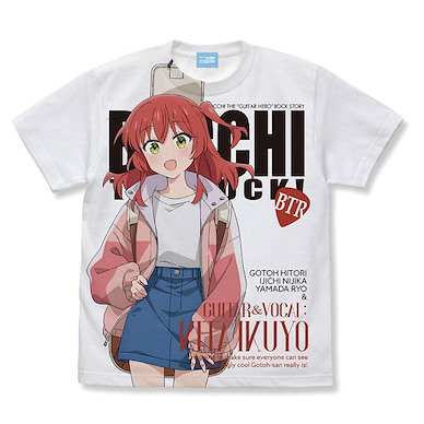 孤獨搖滾 (細碼)「喜多郁代」街頭時尚 Ver. 全彩 白色 T-Shirt Anime New Illustration Ikuyo Kita Full Graphic T-Shirt Street Fashion Ver. /WHITE-S【Bocchi the Rock!】