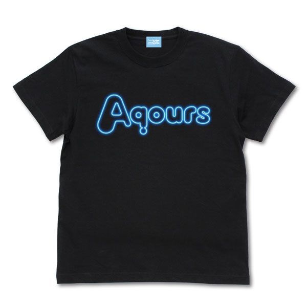 LoveLive! Sunshine!! : 日版 (大碼)「Aqours」霓虹燈 Style 黑色 T-Shirt