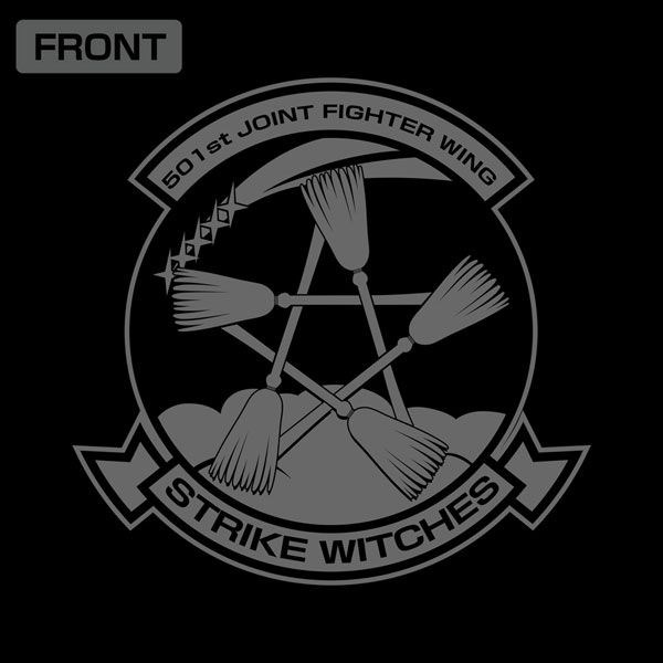 強襲魔女系列 : 日版 (加大)「第501統合戰鬥航空團」黑色 厚料 T-Shirt