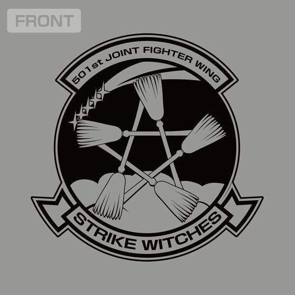 強襲魔女系列 : 日版 (加大)「第501統合戰鬥航空團」混合灰色 厚料 T-Shirt