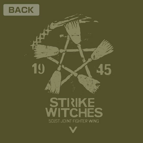 強襲魔女系列 : 日版 (細碼)「第501統合戰鬥航空團」墨綠色 T-Shirt