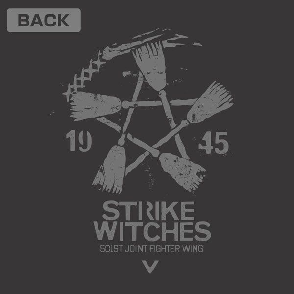 強襲魔女系列 : 日版 (細碼)「第501統合戰鬥航空團」墨黑色 T-Shirt
