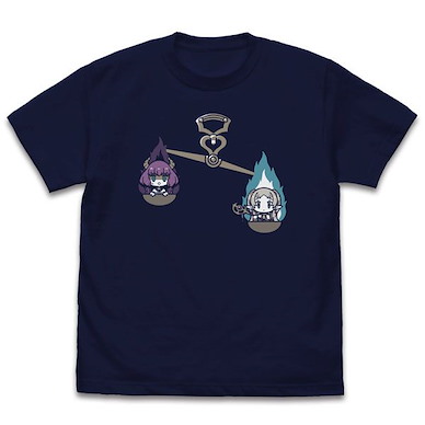 葬送的芙莉蓮 (中碼)「芙莉蓮 + 阿烏拉」服従の天秤 深藍色 T-Shirt Scales of Obedience T-Shirt /NAVY-M【Frieren】