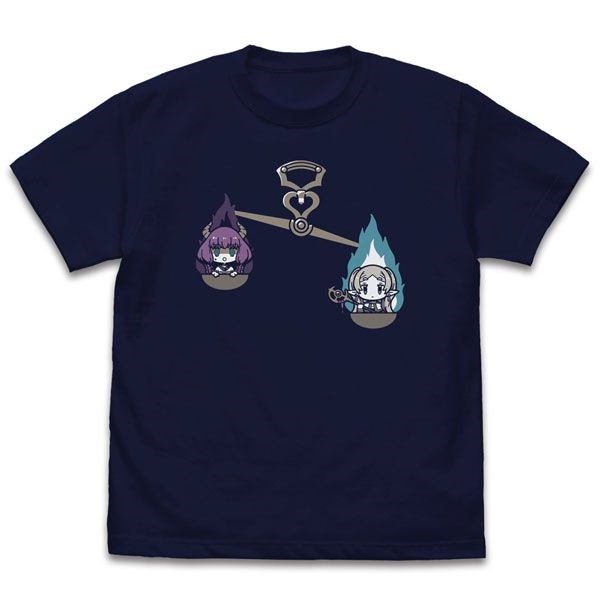葬送的芙莉蓮 : 日版 (中碼)「芙莉蓮 + 阿烏拉」服従の天秤 深藍色 T-Shirt