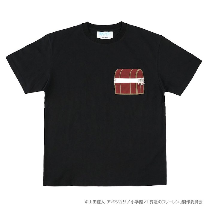 葬送的芙莉蓮 : 日版 (加大)「芙莉蓮」模仿被寶箱怪吃掉 黑色 T-Shirt