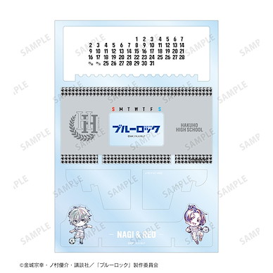 BLUE LOCK 藍色監獄 「凪誠士郎 + 御影玲王」Ani-Art 亞克力枱座萬年曆 Nagi Seishiro & Mikage Reo Deformed Ani-Art Desktop Acrylic Calendar【Blue Lock】