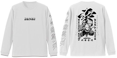 鬼滅之刃 (大碼)「我妻善逸」長袖 白色 T-Shirt Zenitsu Agatsuma Ribbed Long Sleeve T-Shirt /WHITE-L【Demon Slayer: Kimetsu no Yaiba】