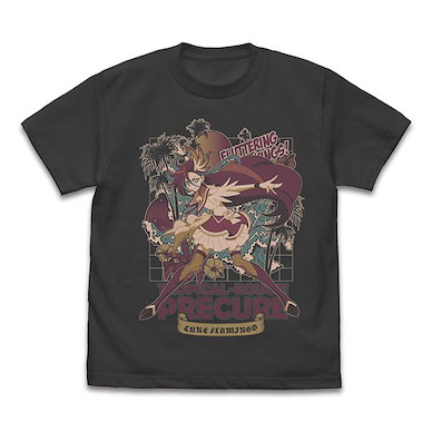 光之美少女系列 (加大)「瀧澤飛鳥 / 紅鶴天使」墨黑色 T-Shirt Cure Flamingo T-Shirt /SUMI-XL【Pretty Cure Series】