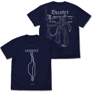 重戰機 (中碼)「Buster Launcher」深藍色 T-Shirt Bat-shu T-Shirt /NAVY-M【Heavy Metal L-Gaim】