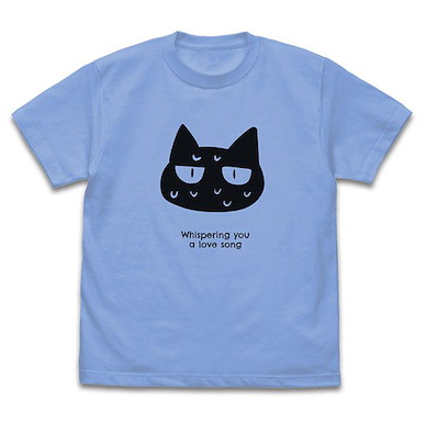 戀語輕唱 (大碼)「貓咪」粉藍色 T-Shirt Neko T-Shirt /SAX-L【Whisper Me a Love Song】