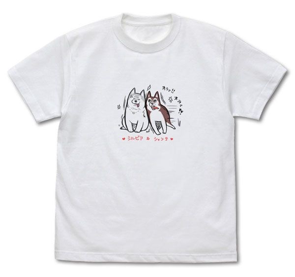 日版 (加大)「シルビア + シャンテ」ハマジさん設計 白色 T-Shirt