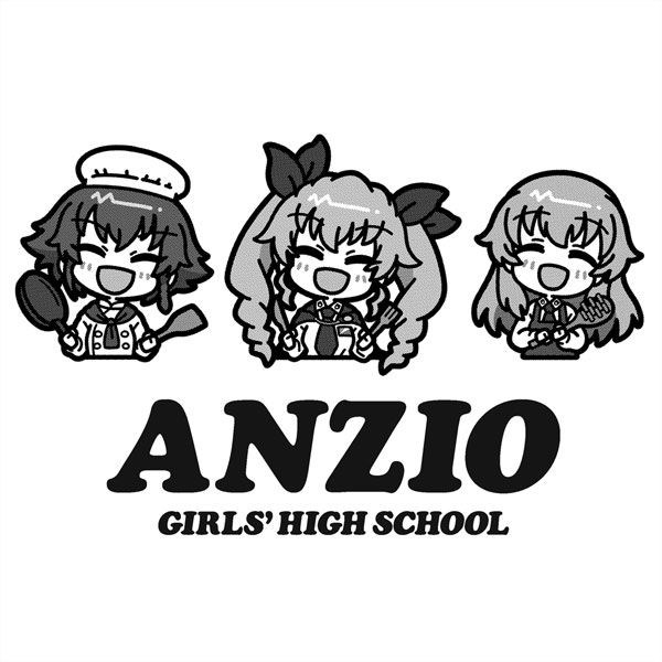少女與戰車 : 日版 (中碼)「安齊奧高中」白色 T-Shirt