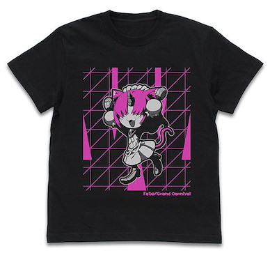 Fate系列 (大碼)「謎のネコW」Fate/Grand Carnival 黑色 T-Shirt Fate/Grand Carnival Nazo no Neko W T-Shirt /BLACK-L【Fate Series】