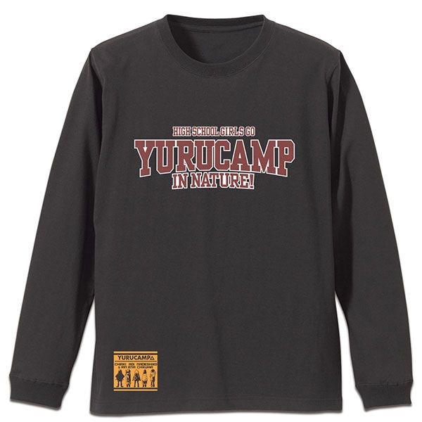 搖曳露營△ : 日版 (大碼)「YURUCAMP」長袖 墨黑色 T-Shirt