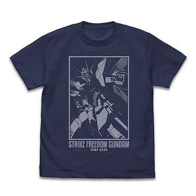 機動戰士高達系列 (中碼)「ZGMF-X20A 突擊自由高達」藍紫色 T-Shirt Strike Freedom Gundam T-Shirt /INDIGO-M【Mobile Suit Gundam Series】