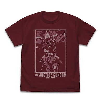 機動戰士高達系列 (大碼)「ZGMF-X19A 無限正義高達」酒紅色 T-Shirt Infinite Justice Gundam T-Shirt /BURGUNDY-L【Mobile Suit Gundam Series】