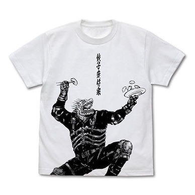 異獸魔都 (大碼)「開曼」餃子愛好家 白色 T-Shirt Gyoza Lover, Kaiman All Print T-Shirt /WHITE-L【Dorohedoro】