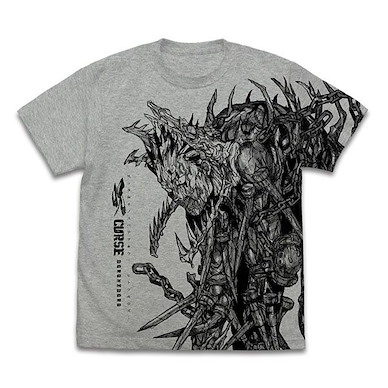 異獸魔都 (加大)「呪」混合灰色 T-Shirt Curse All Print T-Shirt /MIX GRAY-XL【Dorohedoro】