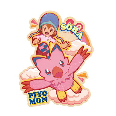 數碼暴龍系列 「武之內空 + 比丘獸」行李箱 貼紙 Travel Sticker 4 Takenouchi Sora & Piyomon【Digimon Series】