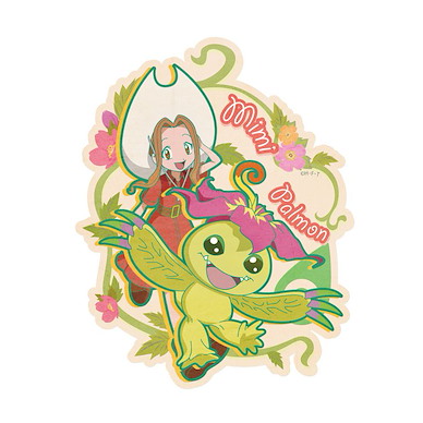 數碼暴龍系列 「太刀川美美 + 巴魯獸」行李箱 貼紙 Travel Sticker 6 Tachikawa Mimi & Palmon【Digimon Series】