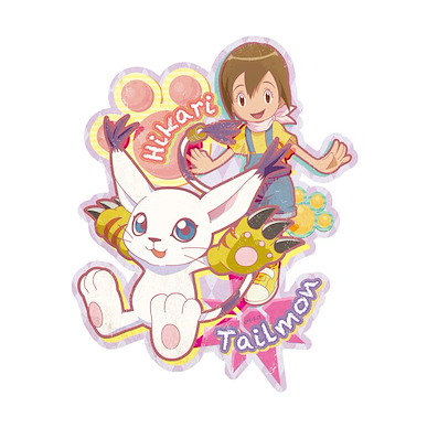 數碼暴龍系列 「八神光 + 迪路獸」行李箱 貼紙 Travel Sticker 8 Yagami Hikari & Tailmon【Digimon Series】